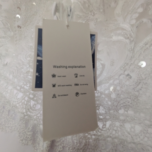 Elegant White Lace & Beaded Wedding Gown - Picture 7 of 12